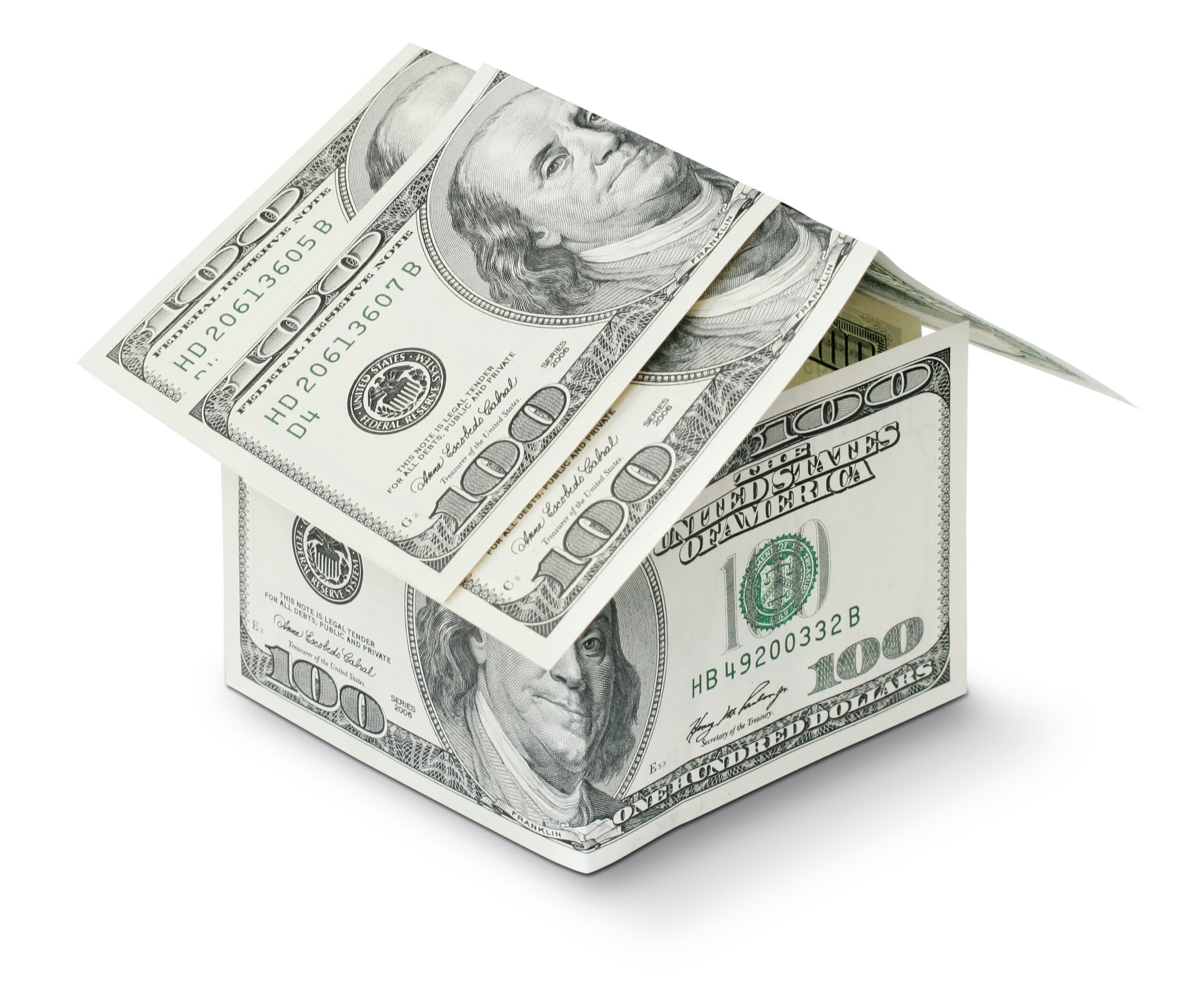 a house made from bank notes